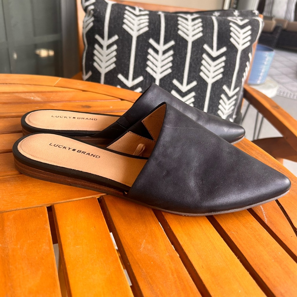 Lucky Brand Black Mules with Minimalist Design